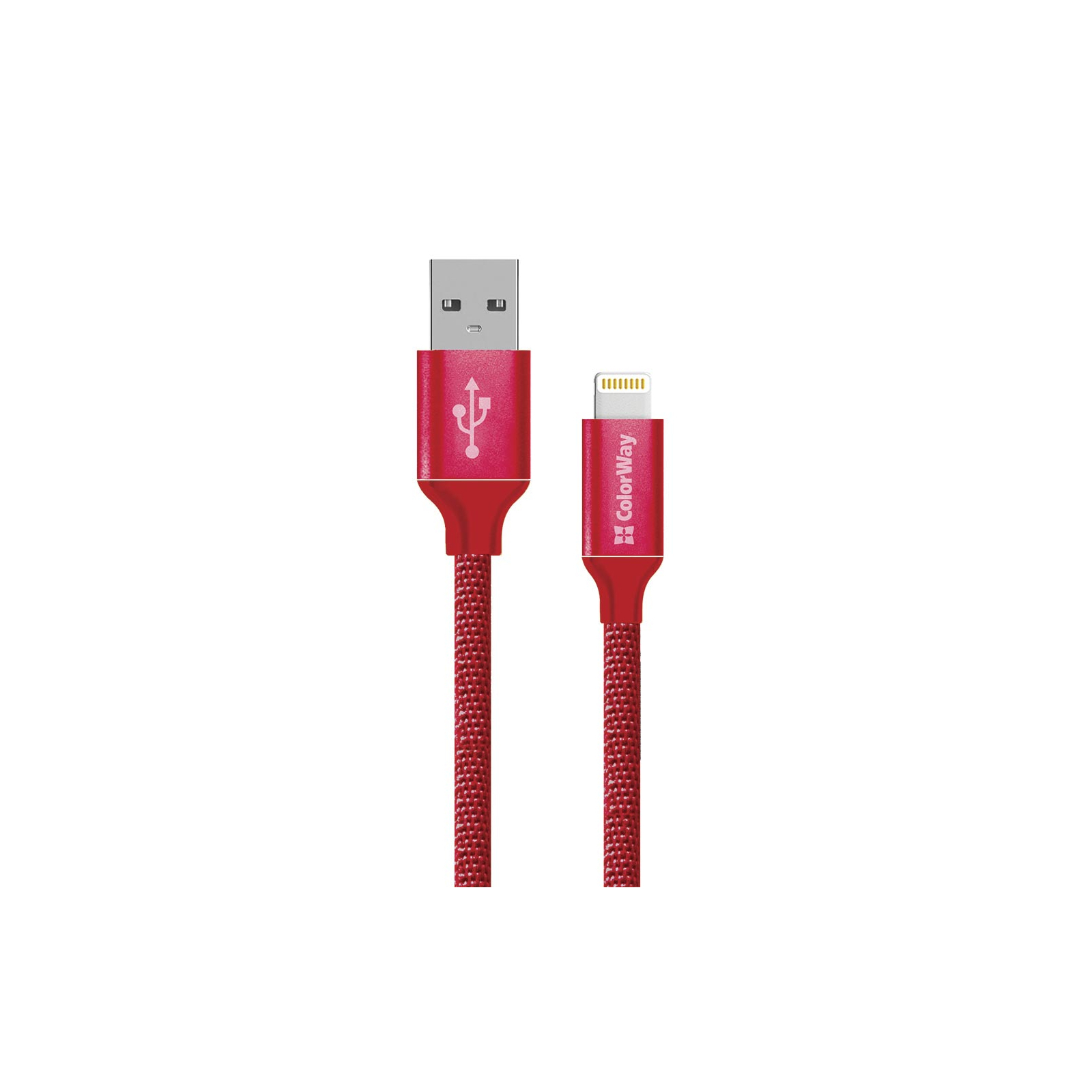 Дата кабель USB 2.0 AM to Lightning 2.0m red ColorWay (CW-CBUL007-RD)