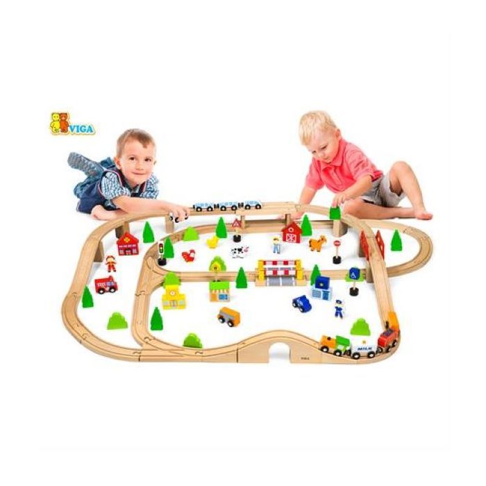 Залізниця Viga Toys 90 деталей (50998) зображення 2
