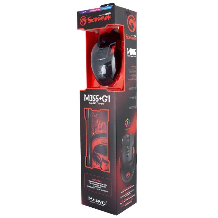 Мышка Marvo M355+G1 USB Black (M355+G1) изображение 6