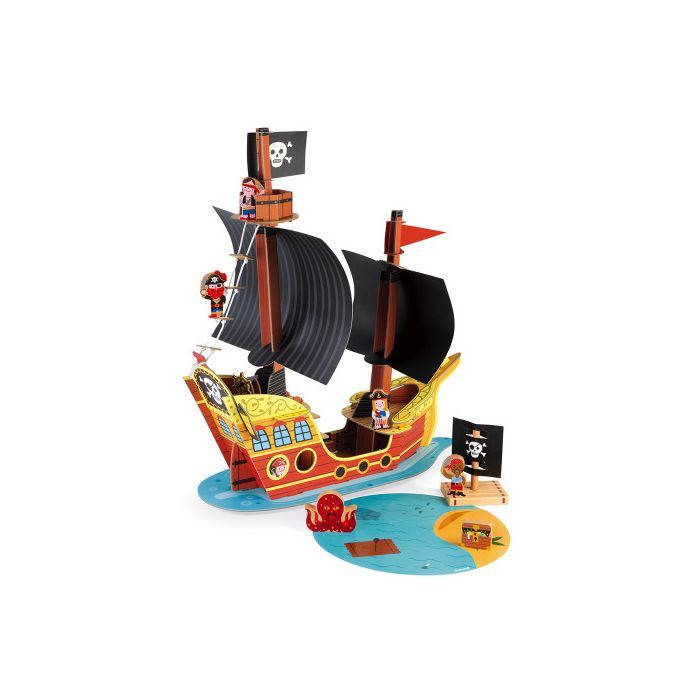 Игровой набор Janod Корабль пиратов 3D (J08579)