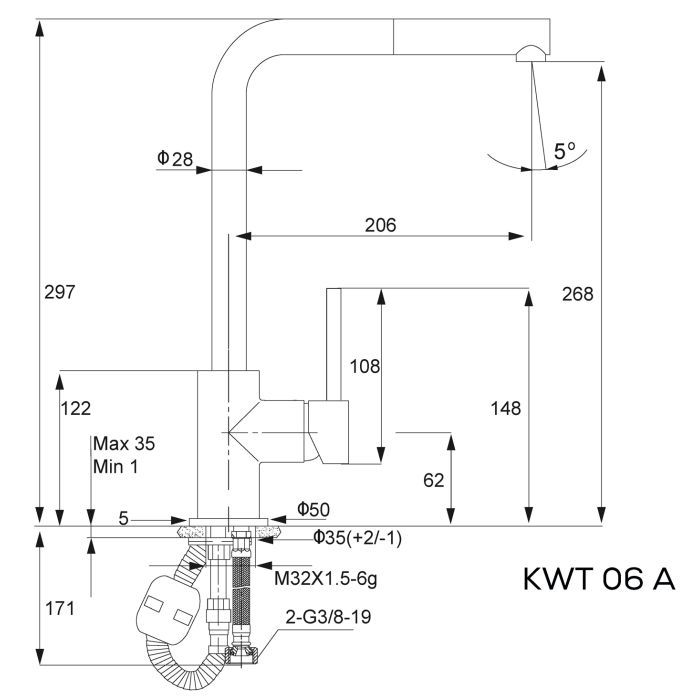 Смеситель Kernau KWT 06A PO SAND изображение 6