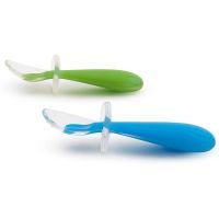 Набор детской посуды Munchkin Gentle Scoop Ложки силиконовые 2 шт Голубой, Зеленый (27147.01) изображение 2