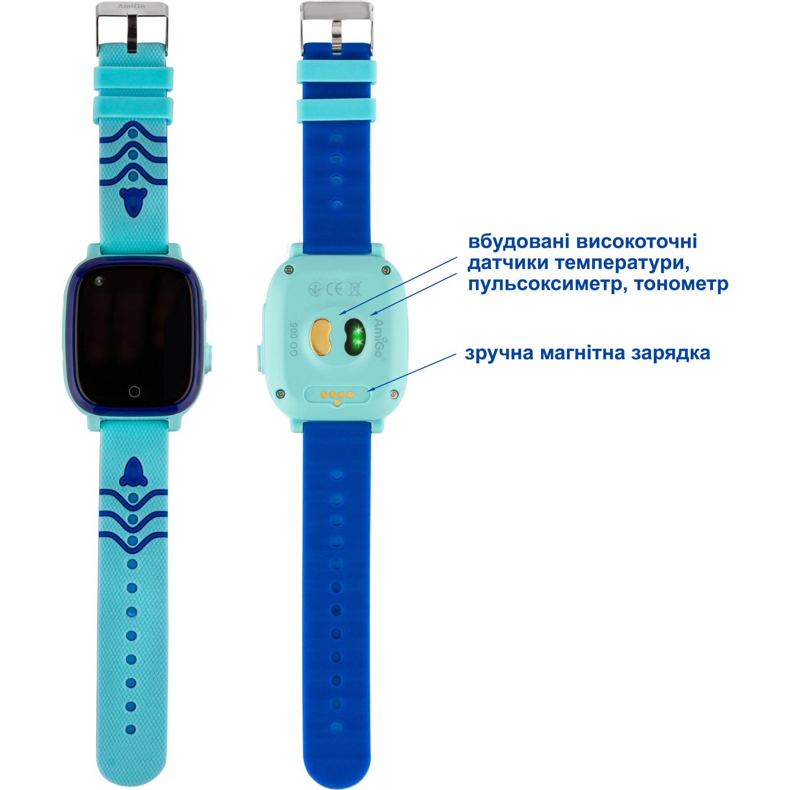 Смарт-годинник Amigo GO005 4G WIFI Kids waterproof Thermometer Blue (747017) зображення 5