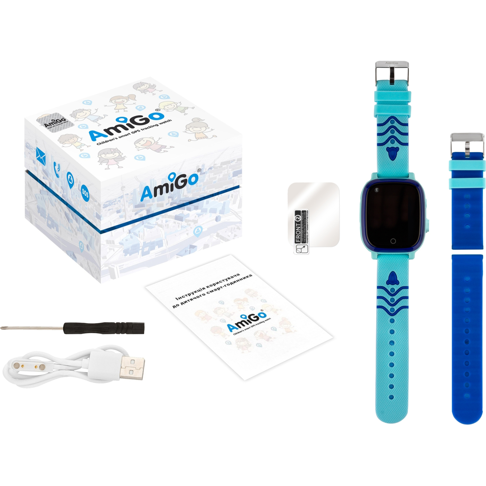 Смарт-годинник Amigo GO005 4G WIFI Kids waterproof Thermometer Blue (747017) зображення 8