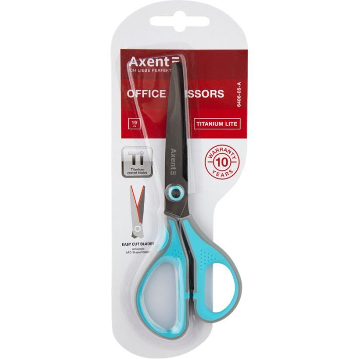 Ножиці Axent Titanium Lite 19 см Cіро-блакитні (6406-05-A) зображення 2