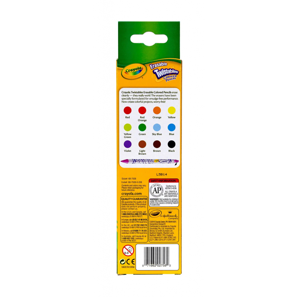 Карандаши цветные Crayola Твист выкручиваются и стираются 12 шт (256360.024) изображение 4