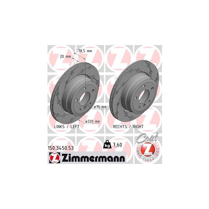 Тормозной диск ZIMMERMANN 150.3450.53