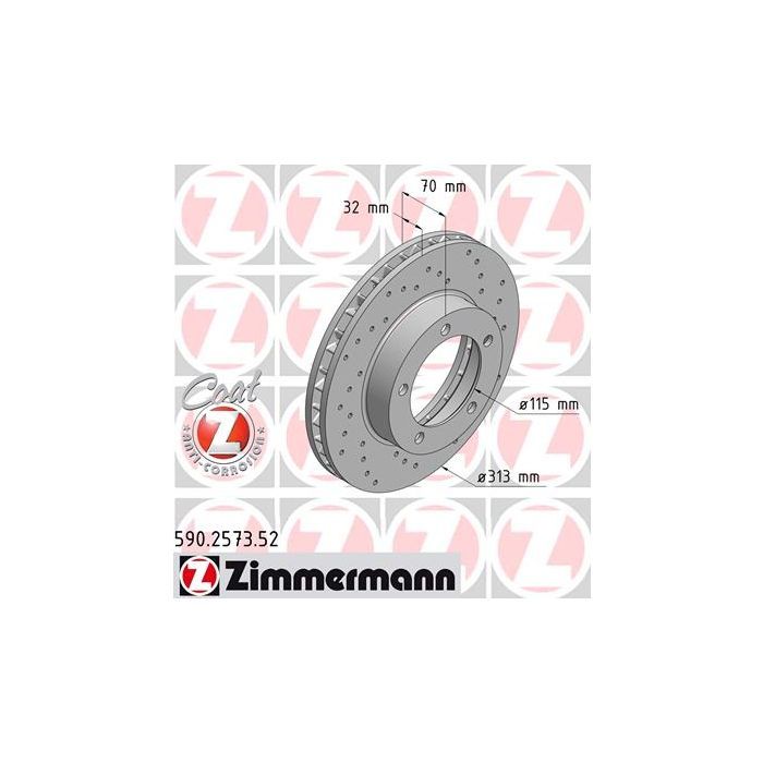 Тормозной диск ZIMMERMANN 590.2573.52
