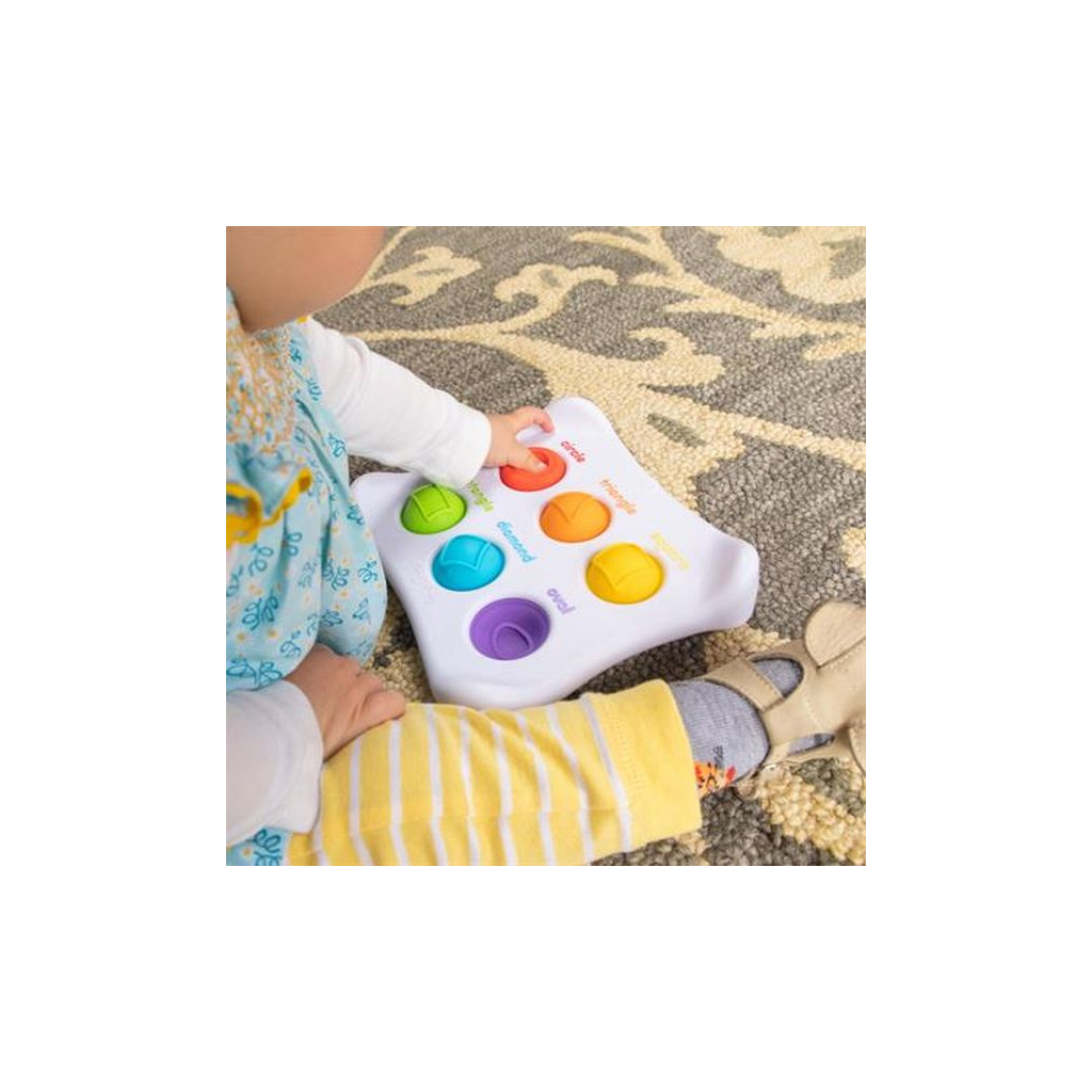 Розвиваюча іграшка Fat Brain Toys Сенсорна Колір Форма Dimpl Duo Брайль (F208EN) зображення 4