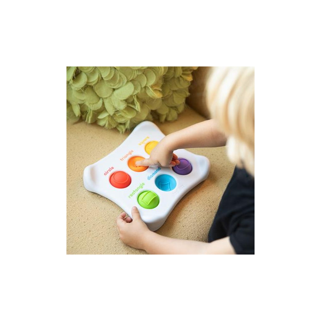 Розвиваюча іграшка Fat Brain Toys Сенсорна Колір Форма Dimpl Duo Брайль (F208EN) зображення 7