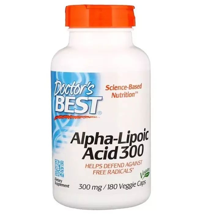 Антиоксидант Doctor's Best Альфа-Липоевая кислота, 300 мг, 180 капсул (DRB-00277)