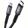Дата кабель USB-C to USB-C 1.0m 3A Black\Gray T-Phox (T-CC833) изображение 2