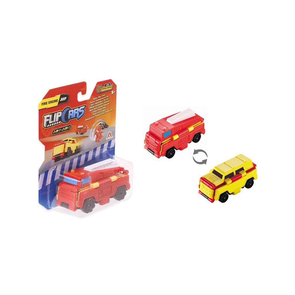 Машина Flip Cars 2 в 1 Пожежний автомобіль і Позашляховик (EU463875-05)
