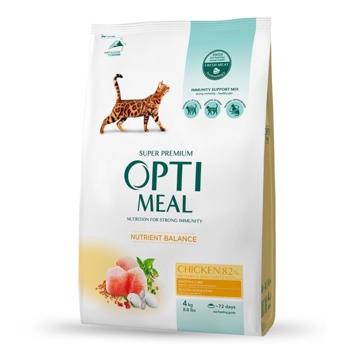 Сухой корм для кошек Optimeal со вкусом курицы 10 кг (B1831201)
