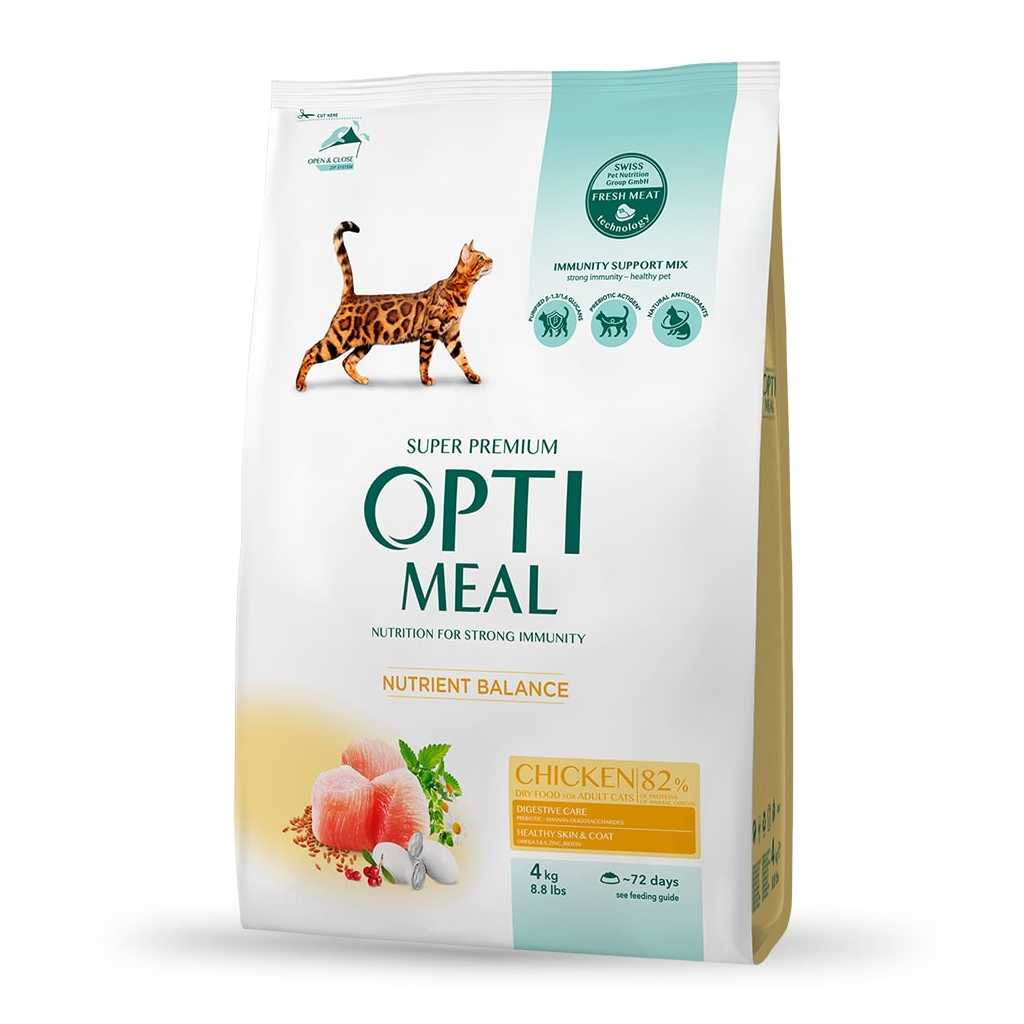 Сухой корм для кошек Optimeal со вкусом курицы 10 кг (B1831201)