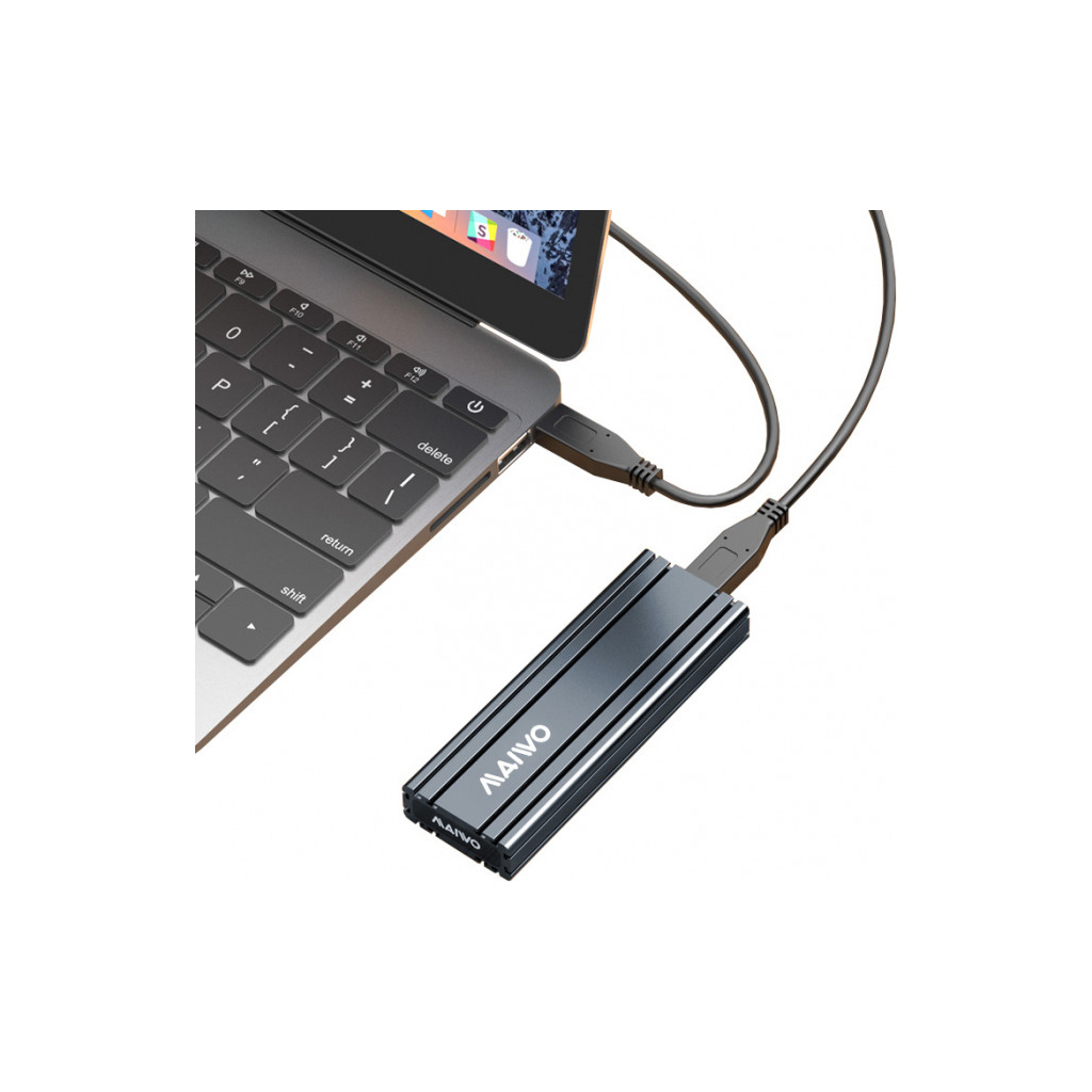 Кишеня зовнішня Maiwo M.2 SSD NVMe (PCIe) — USB 3.1 Type-C (K1686P space grey) зображення 11