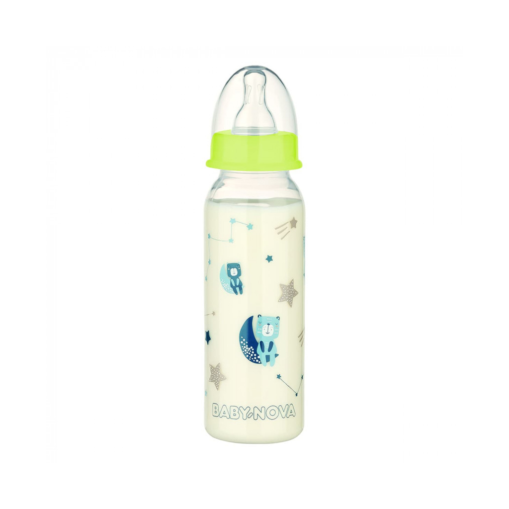 Пляшечка для годування Baby-Nova Декор пластикова для хлопчика нічна 240 мл (3960042) зображення 2