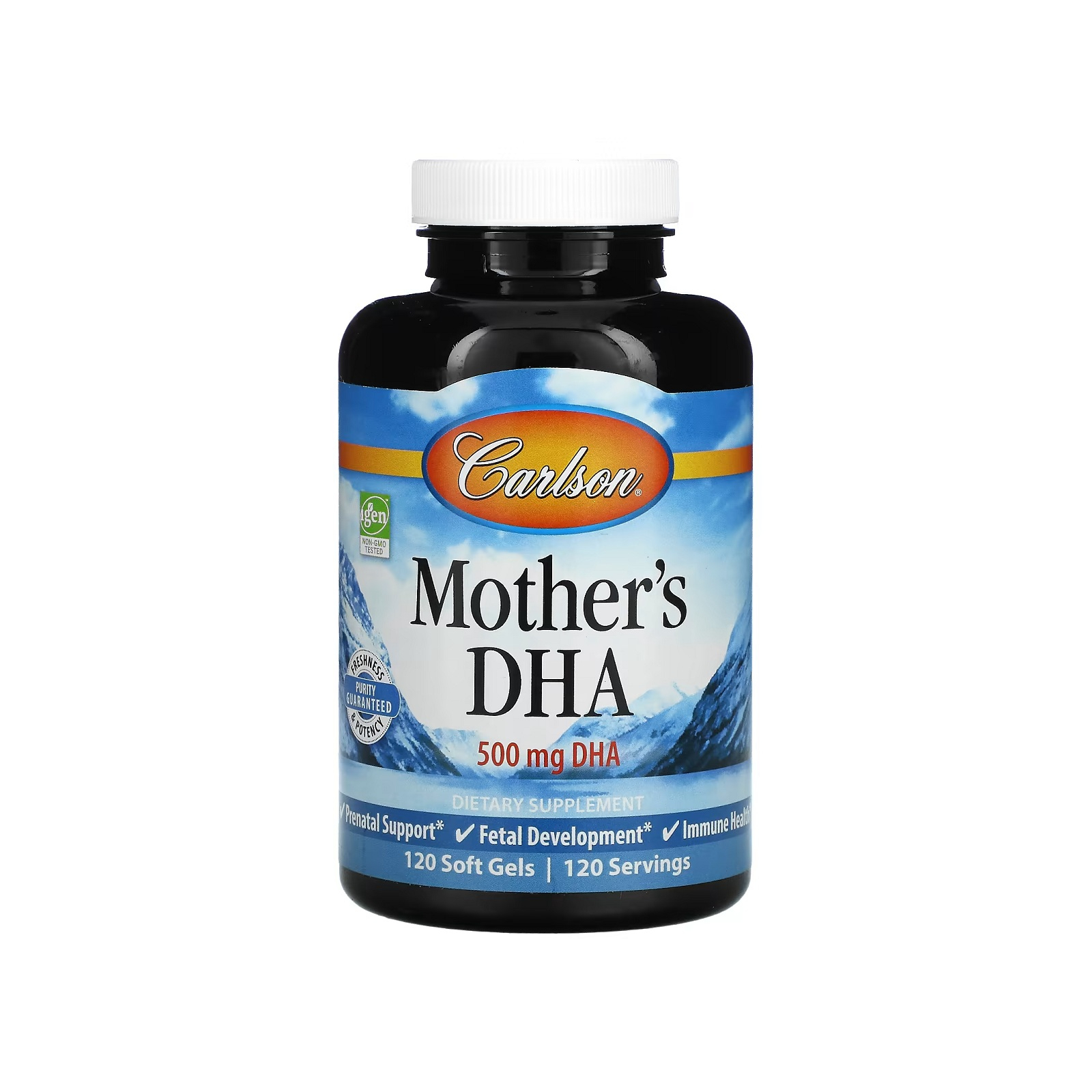 Жирні кислоти Carlson DHA для вагітних і матерів-годувальниць, 500 мг, Mother's DH (CAR-01561)