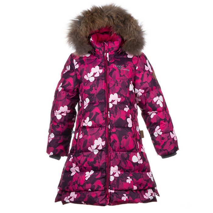 Пальто детское Huppa PARISH 12470055 фуксия с принтом 146 (4741468965123)