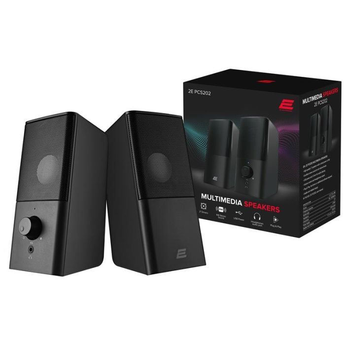 Акустическая система 2E PCS202 USB Black (2E-PCS202BK)
