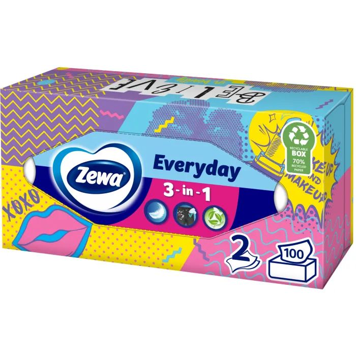 Салфетки косметические Zewa Everyday 100 шт. (7322540043464)