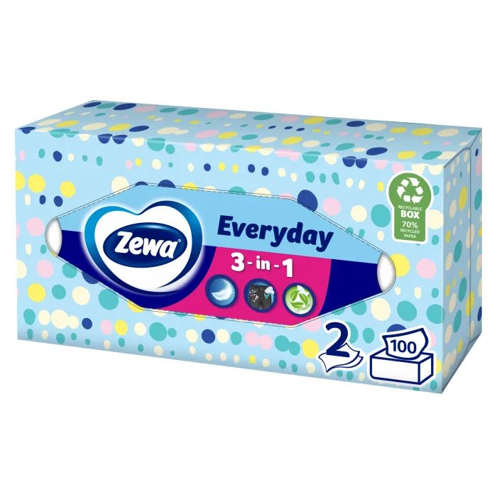 Салфетки косметические Zewa Everyday 100 шт. (7322540043464) изображение 3