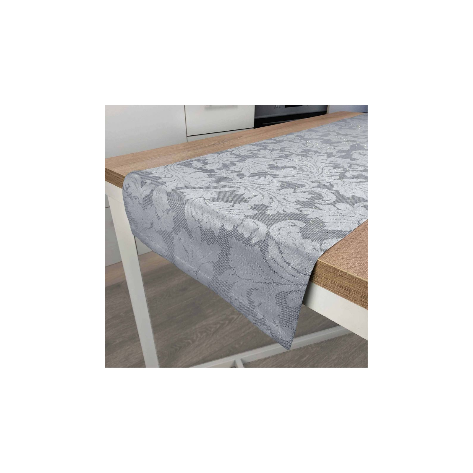 Доріжка на стіл Прованс Сяйво Сіре срібло 40х140 (4823093436060) зображення 3