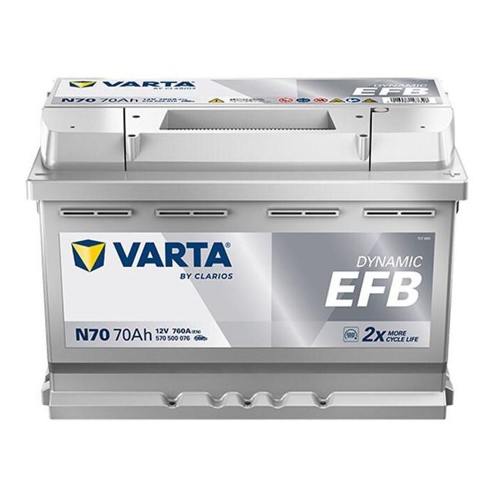 Аккумулятор автомобильный Varta BlueDynamicEFB70AhЕв(-/+)(760EN) N70 (570500076)