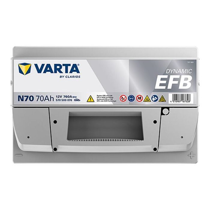 Аккумулятор автомобильный Varta BlueDynamicEFB70AhЕв(-/+)(760EN) N70 (570500076) изображение 2
