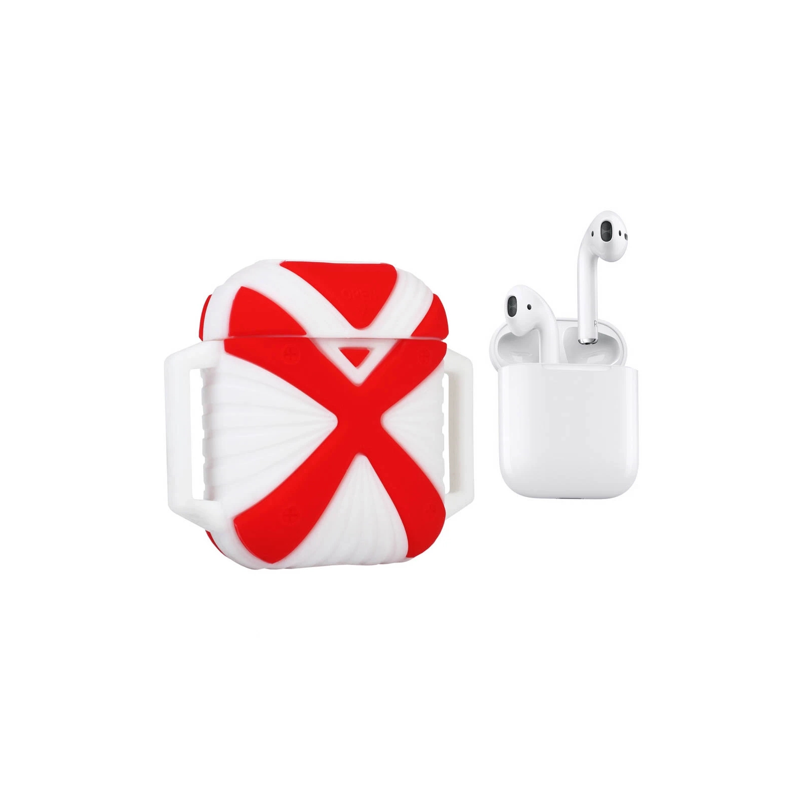 Чехол для наушников X-HuWei i-Smile для Apple AirPods IPH1443 Red+White (702334) изображение 3