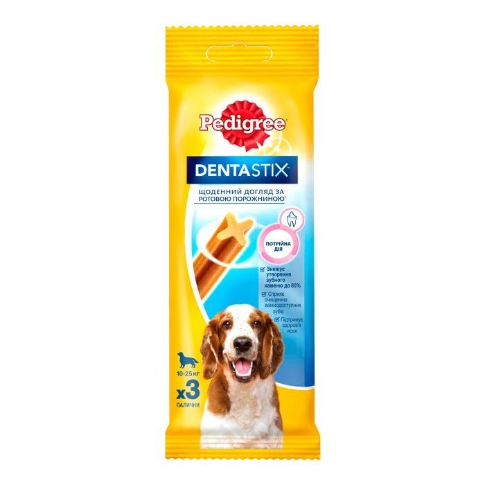 Лакомство для собак Pedigree Denta Stix для чистки зубов 77 г (5998749141496)