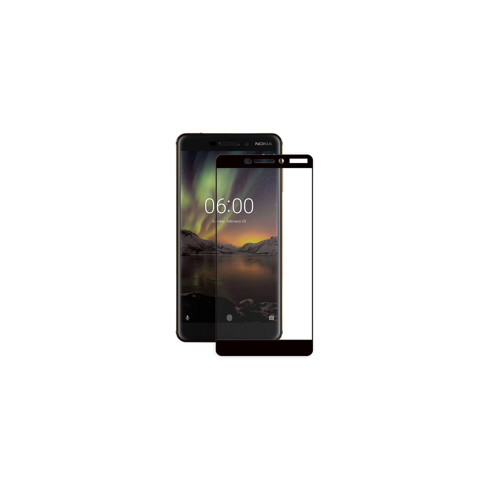 Стекло защитное PowerPlant Full screen Nokia 6.1, Black (GL605262)