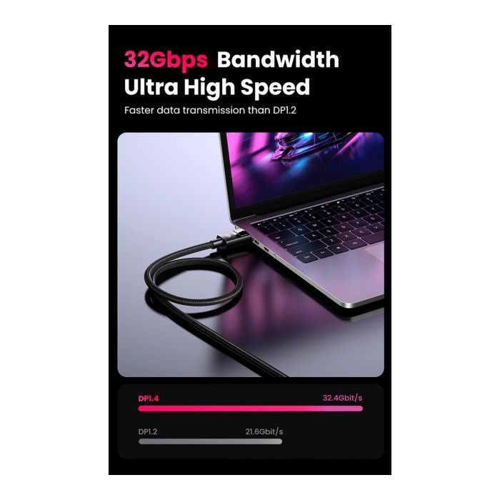 Кабель мультимедийный DisplayPort M to DisplayPort M 3.0m V1.4 Ugreen (80393) изображение 5