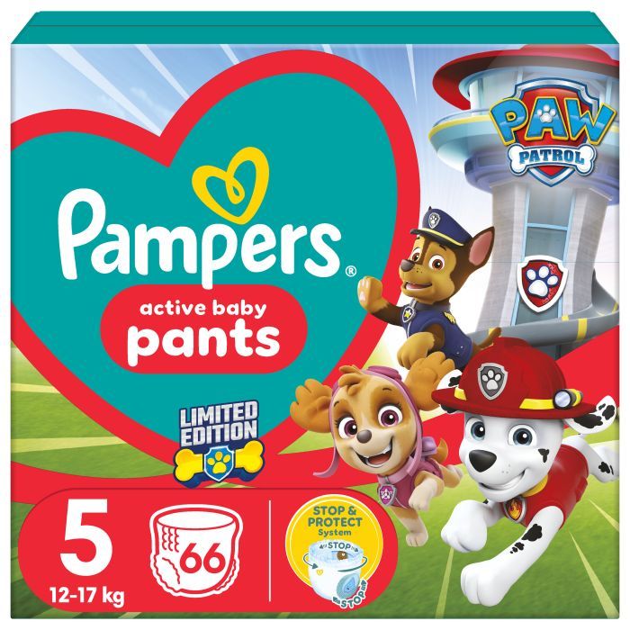 Подгузники Pampers Junior Размер 5 (12-17кг) Paw Patrol 66 шт (8006540863619)