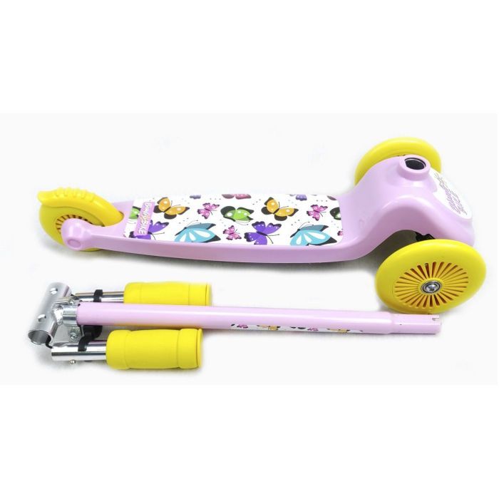 Самокат Bimbo Bike Butterflies 12" з регулюванням висоти Рожево-жовтий (75802-IS) зображення 7