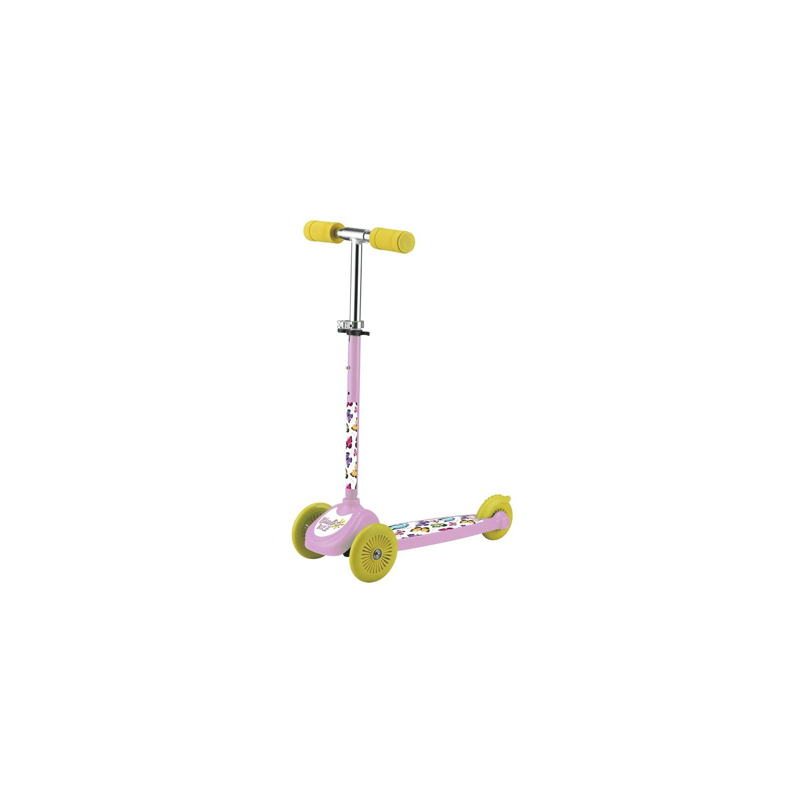 Самокат Bimbo Bike Butterflies 12`12" с регулировкой высоты Розово-желтый (75802-IS)