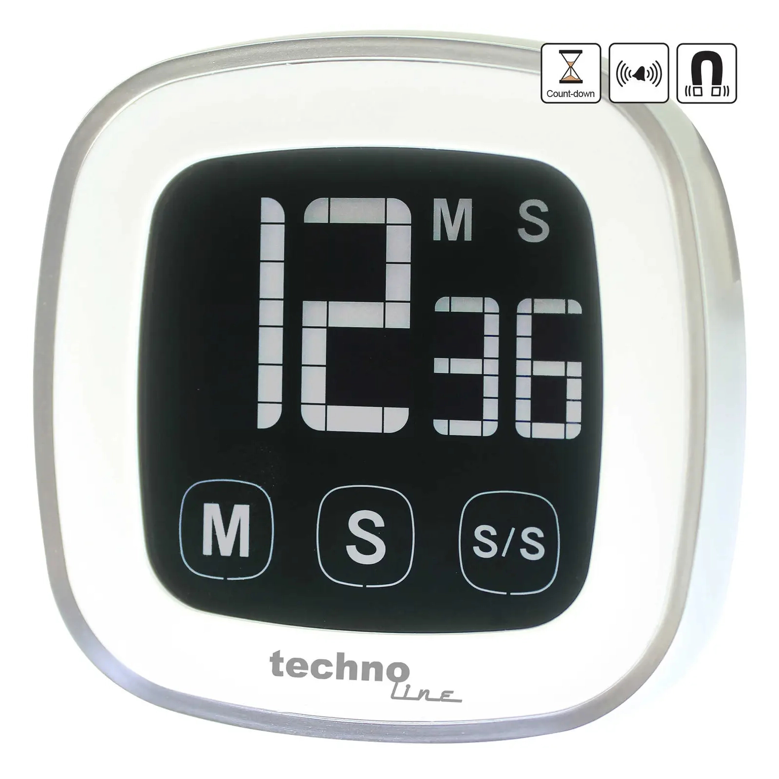 Таймер кухонний Technoline KT400 Magnetic Touchscreen White (KT400) зображення 4