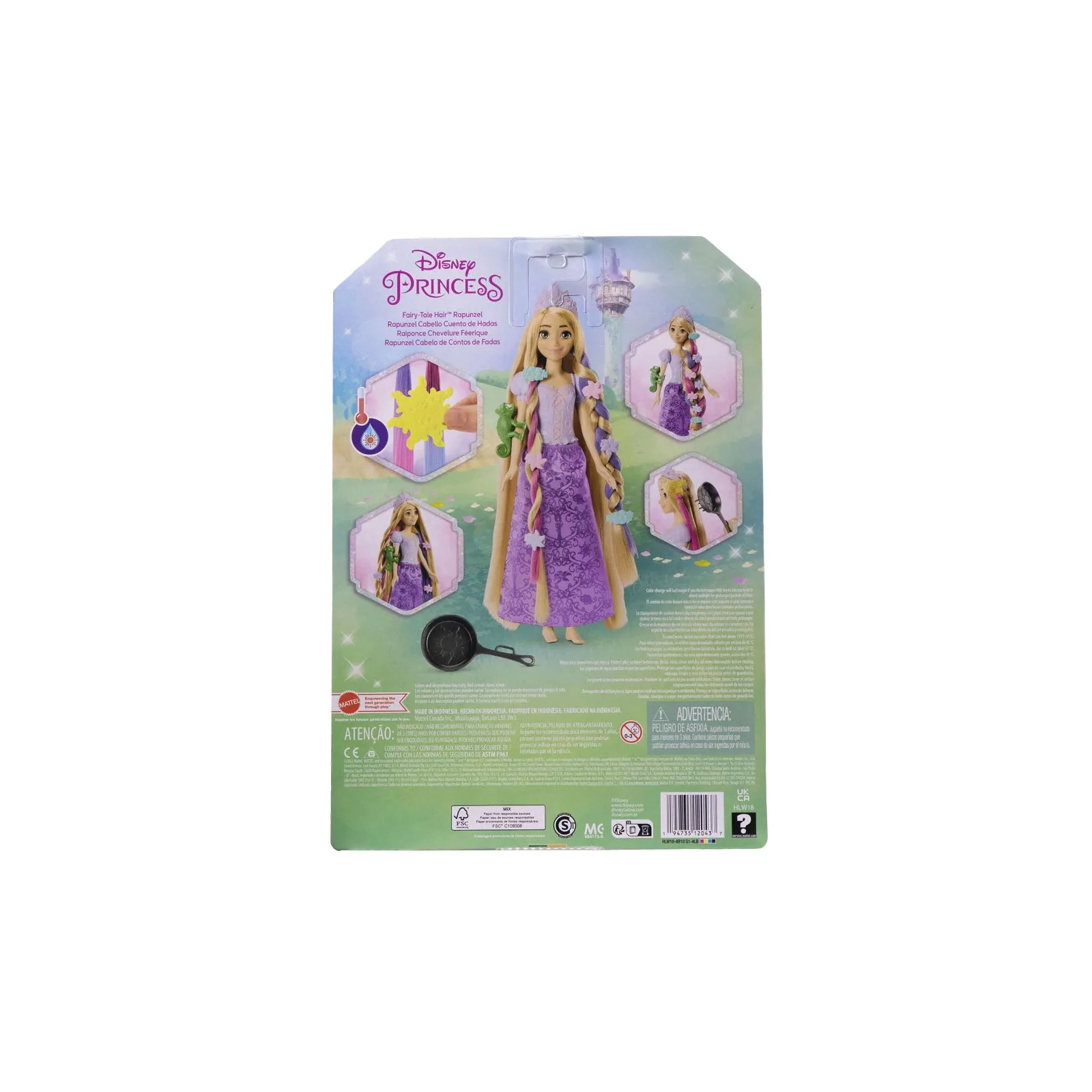 Кукла Disney Princess Рапунцель Фантастические прически (HLW18) изображение 9