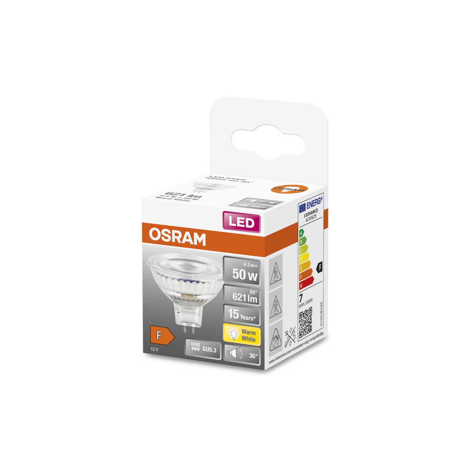 Лампочка Osram LED MR16 50 36 8W/827 12V GU5.3 (4058075433762) зображення 4