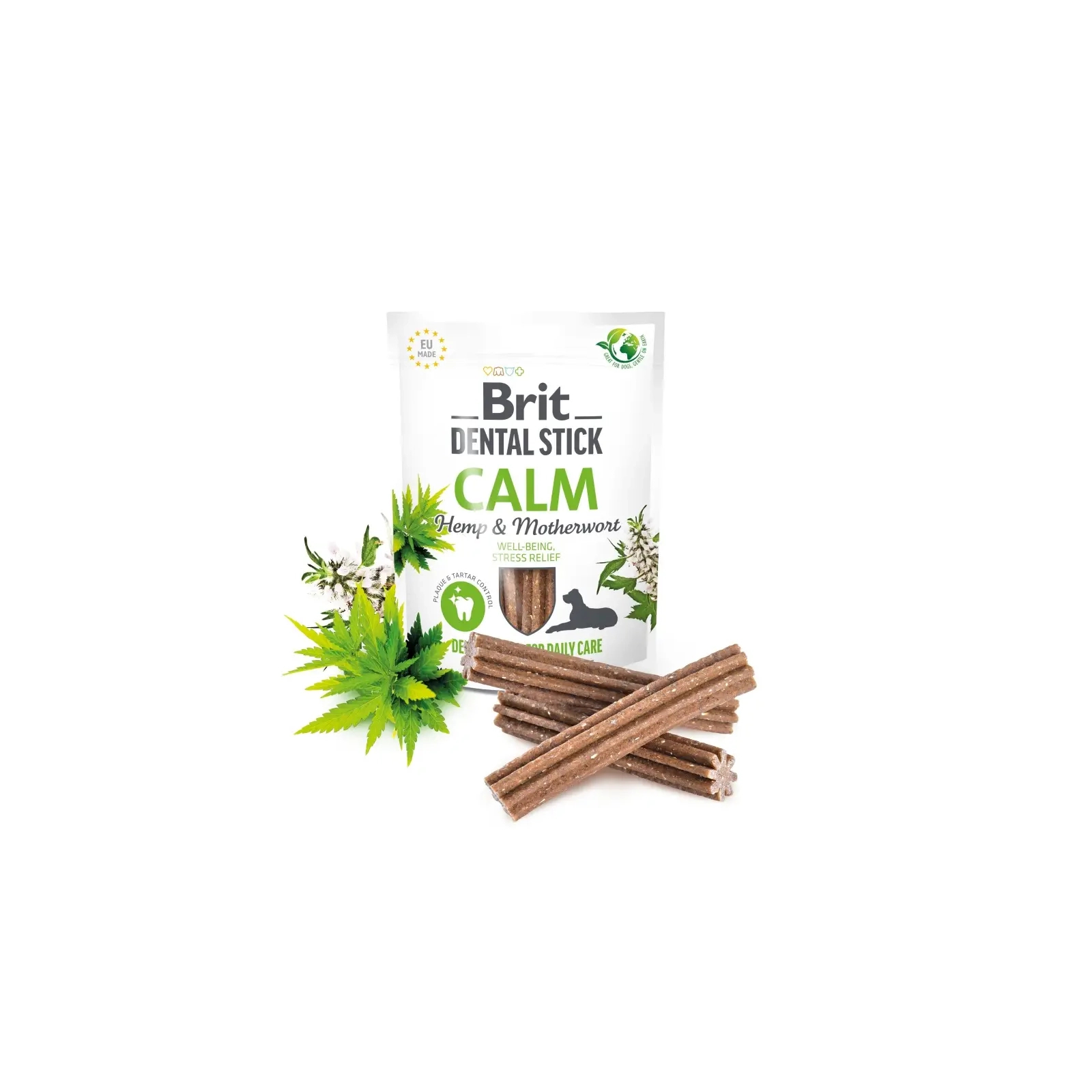 Лакомство для собак Brit Dental Stick Calm успокаивающие, конопля и пустырник 251 г (8595602564385) изображение 2