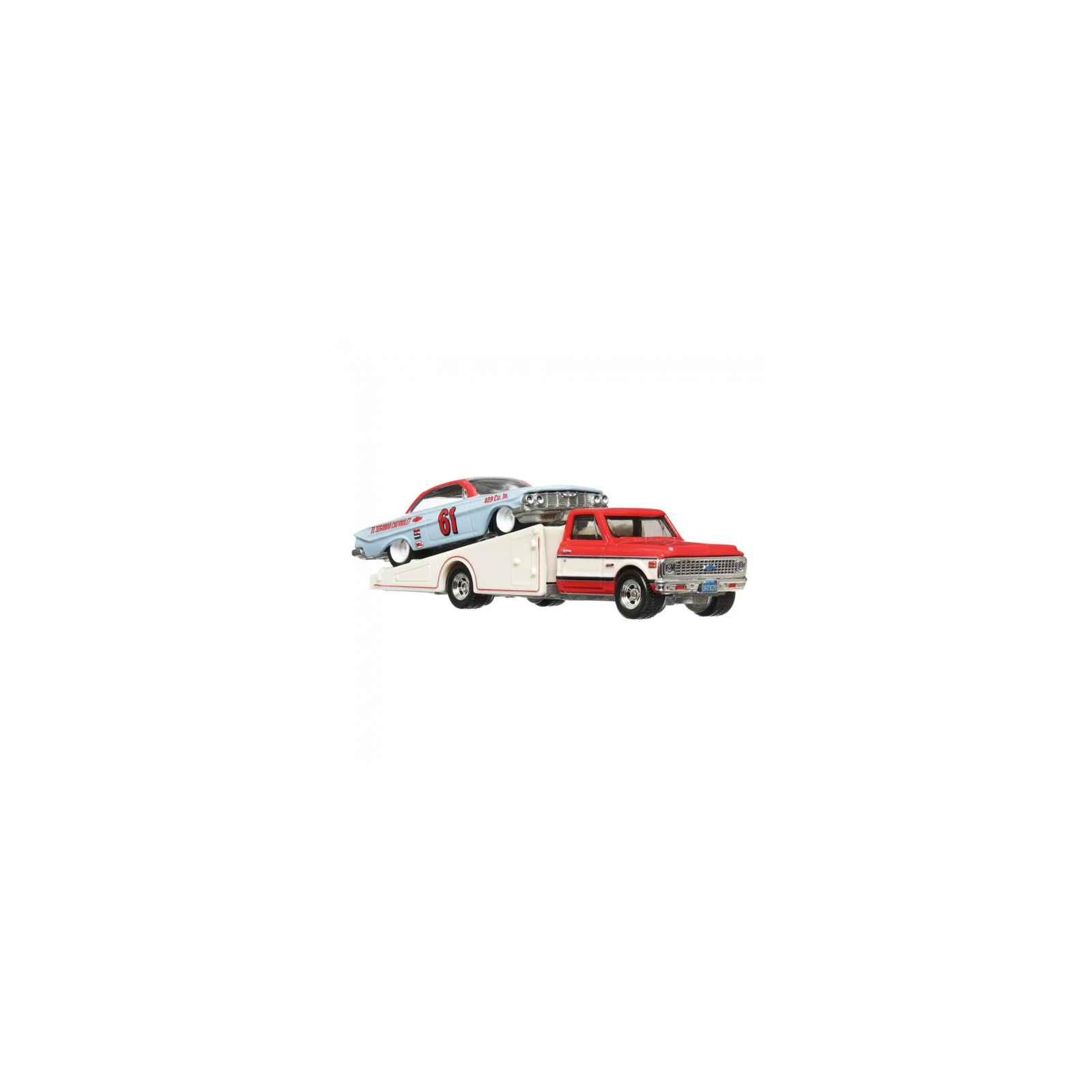 Машина Hot Wheels Колекційна модель 61 Impala та транспортера 72 Chevy Ramp Truck серії Car Culture (FLF56/HKF40) зображення 4