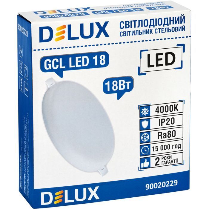 Светильник Delux GCL LED 18 4000К 18Вт 230В ROUND (90020229) изображение 3