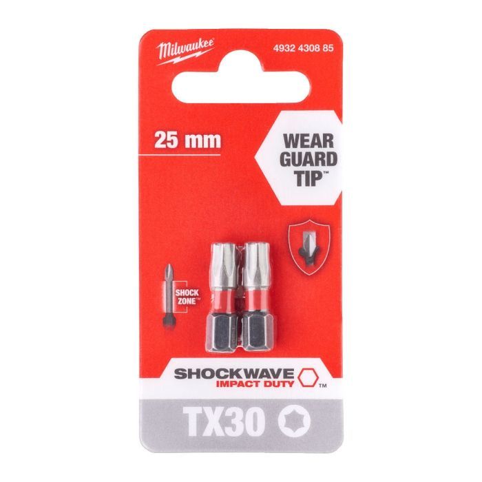 Набор бит Milwaukee SHOCKWAVE TX30, 25мм, 2шт (4932430885) изображение 3