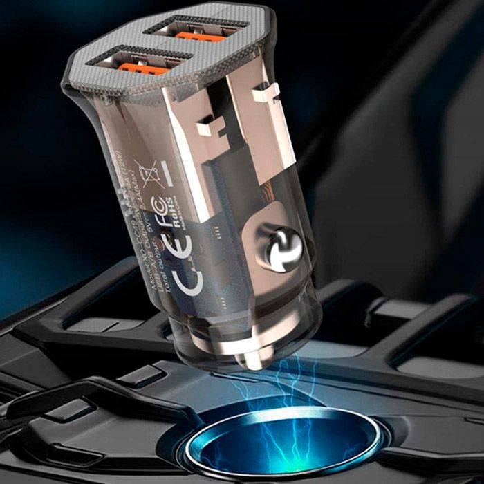 Зарядний пристрій XO CC49 2USB 2.4A (Black/Brown) (XO-CC49) зображення 3