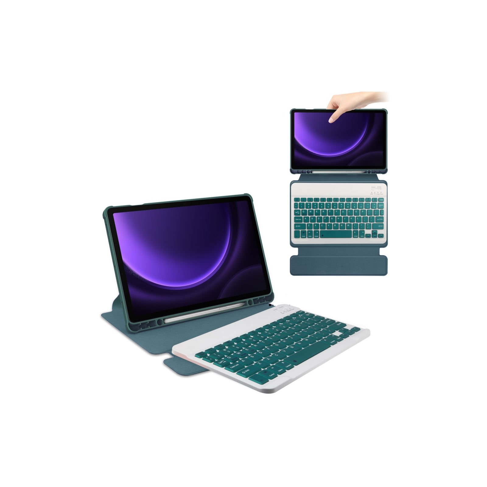 Чехол для планшета BeCover Keyboard 360° Rotatable Samsung Tab S9 (SM-X710/SM-X716)/S9 FE (SM-X510/SM-X516B) 11.0" Dark Gre (710428) изображение 4