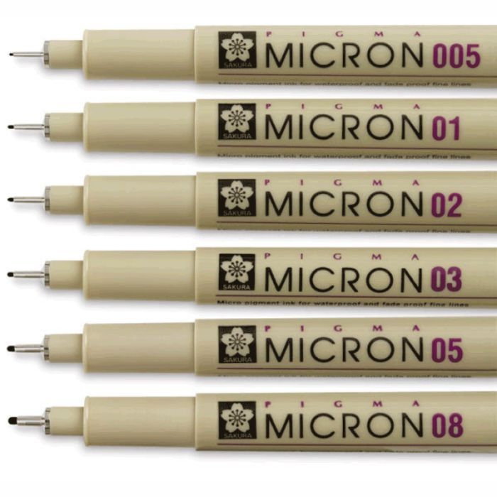 Лайнер Sakura Набор Pigma Micron 6шт, Черный (8710141049449) изображение 2