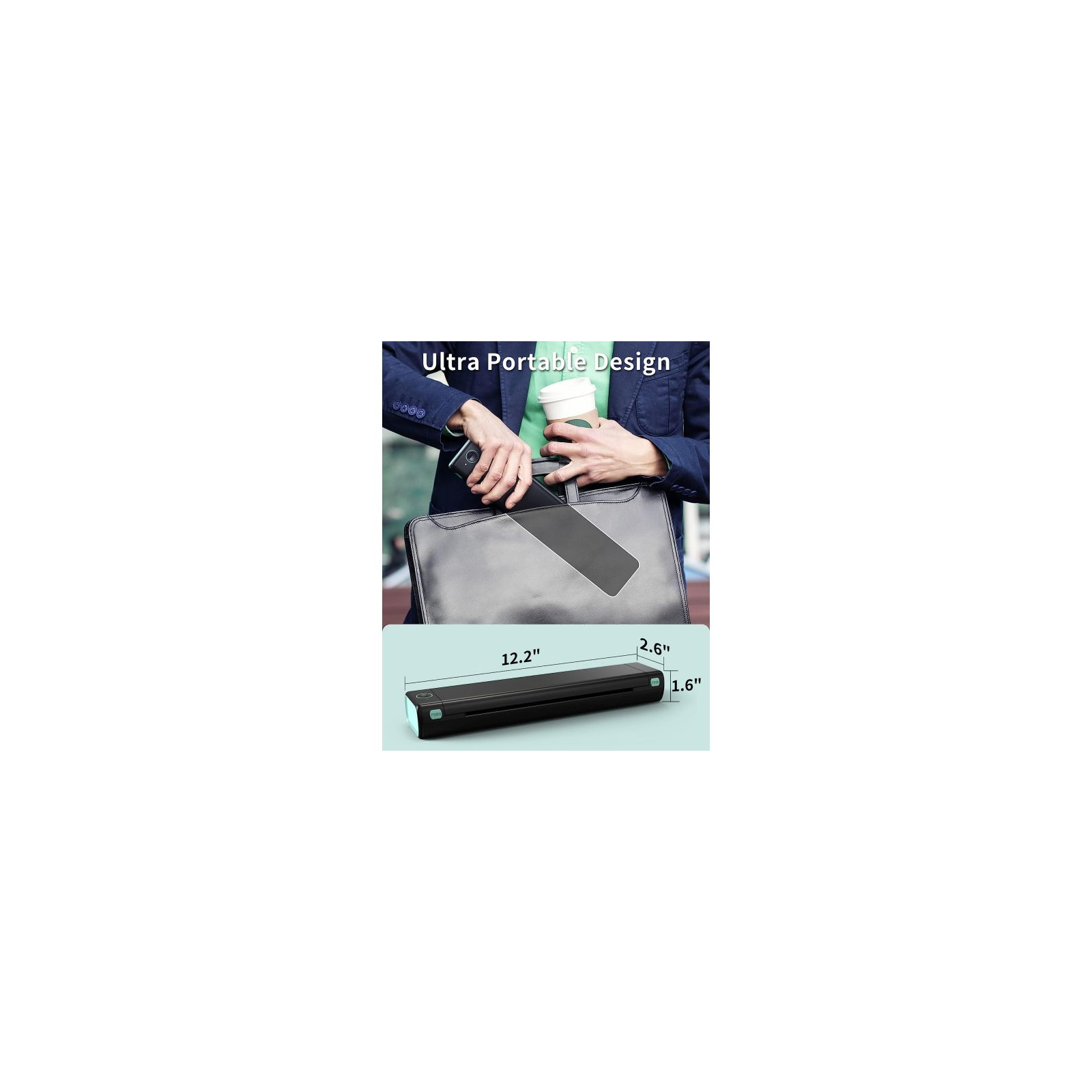 Принтер чеков UKRMARK M08-BK А4, Bluetooth, USB, черный (900781) изображение 4