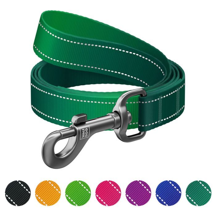 Поводок для собак WAUDOG Nylon Mono, светоотражающий M оранжевый (52184)