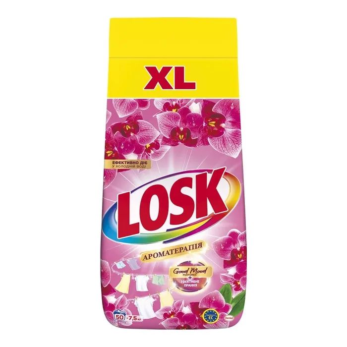 Стиральный порошок Losk Ароматерапия Эфирные масла и аромат Малазийского цветка 7.5 кг (9000101806946)