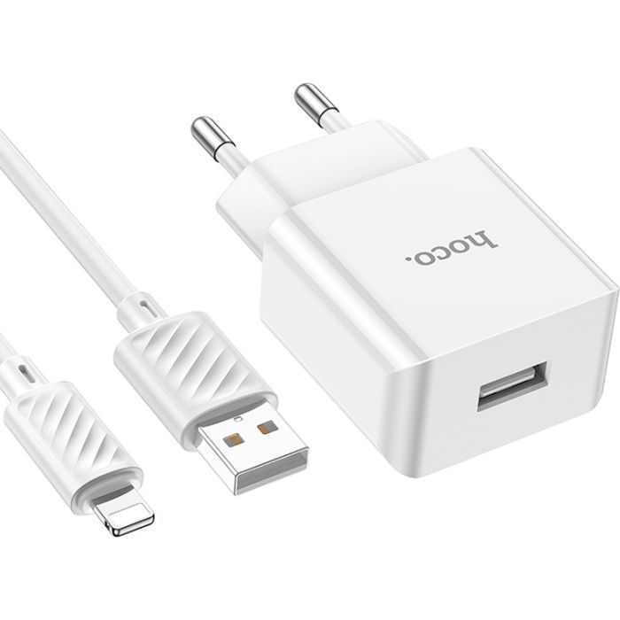 Зарядное устройство HOCO C106A charger set(iP) White (6931474783899) изображение 5